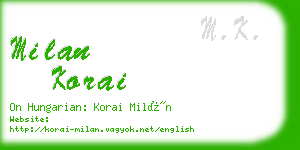 milan korai business card